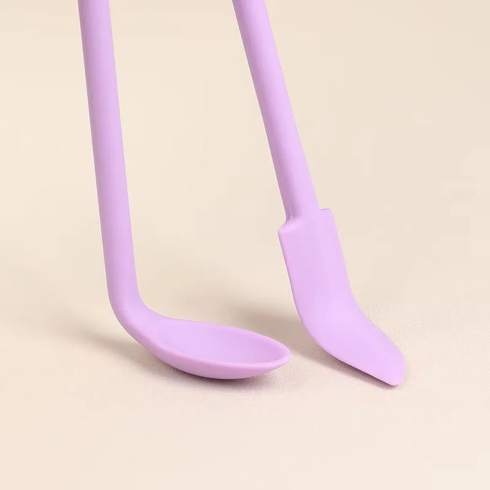 3pcs Portable Mini Silicone Scraper Double-head Soft Cosmetic Digging Spoon Lengthened Face Mask Brush Makeup Brushes Set