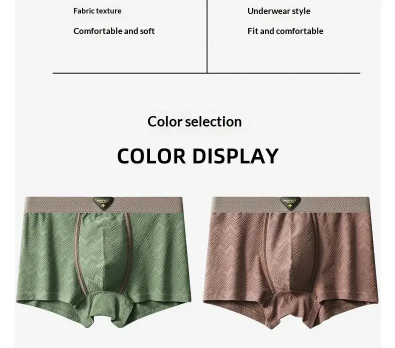 1 Pack Men's Mid-Waist Underwear - Breathable Moisture-Wicking & Antibacterial Cotton Jacquard Boxer Shorts