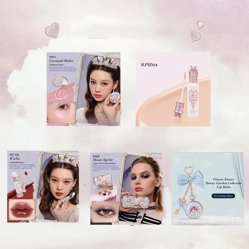 Flower Knows Make-up-Set, komplettes professionelles Make-up-Geschenkset, Meerjungfrauen-Engel-Highlight-Schwan-Lippenstift, 5-teiliges Set