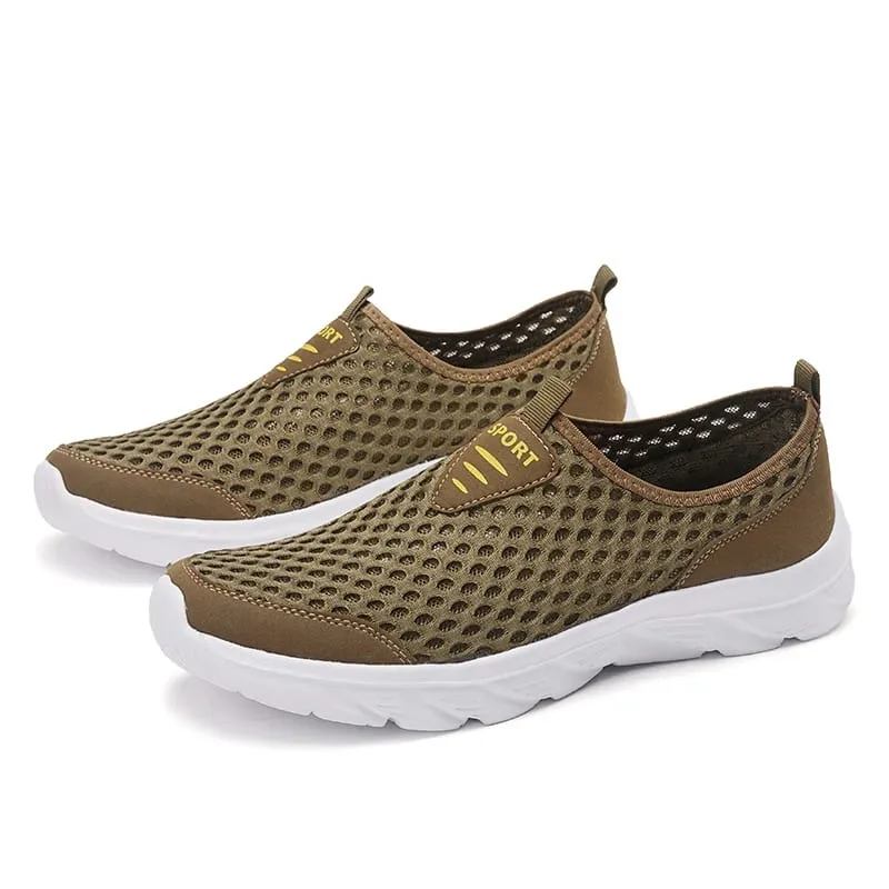 Letvægts mænd Fritidssko Åndbar Slip on Herre Casual sneakers Anti-slip mænds Flats Outdoor Walking Sko Størrelse 39-46