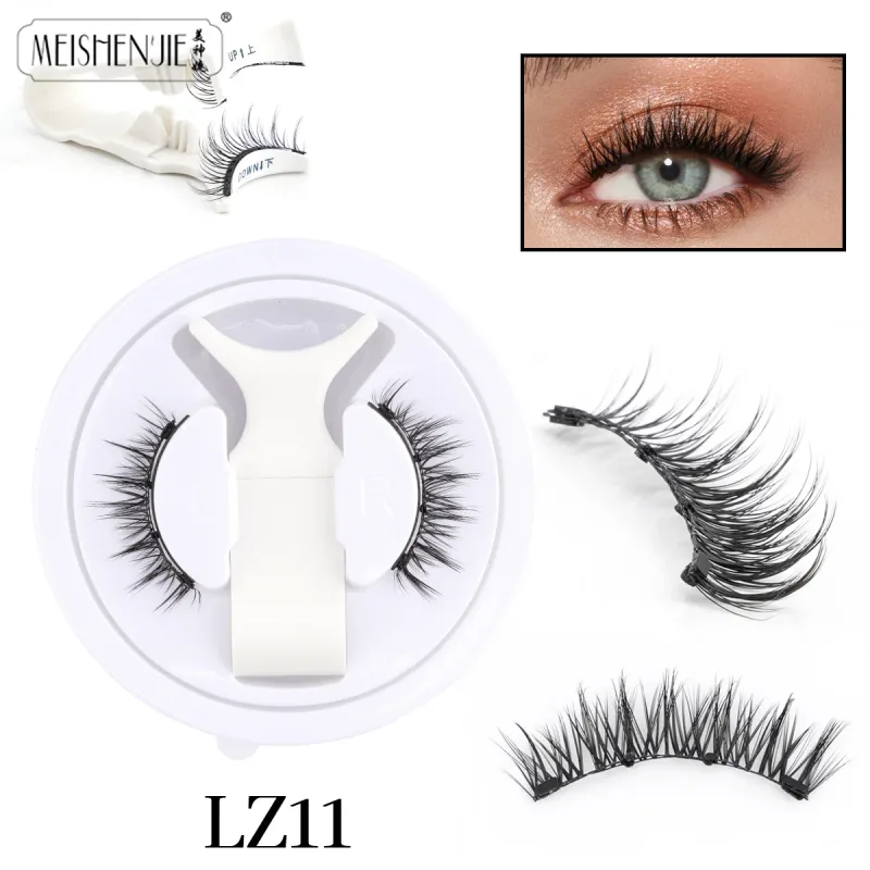 1/3 Pairs Magnetic Eye Lashes Handmade Eyelashes Soft Reusable Magnetic Lashes Natural Look 3D False Lashes Makeup Tweezers Set