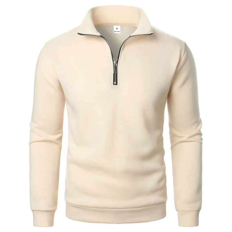 Spring Autumn new Casual Half Zipper stand collar sweatshirt Trend Simple slim men Pullover long sleeve tops Men's sweatshirt — image 12