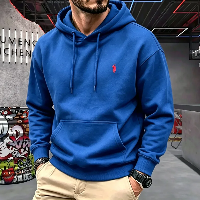 High-end masculino com capuz de manga comprida 2026 outono-inverno luxuoso elegante cavalo bordado golfe topo casual moletom com capuz roupas masculinas — image 8