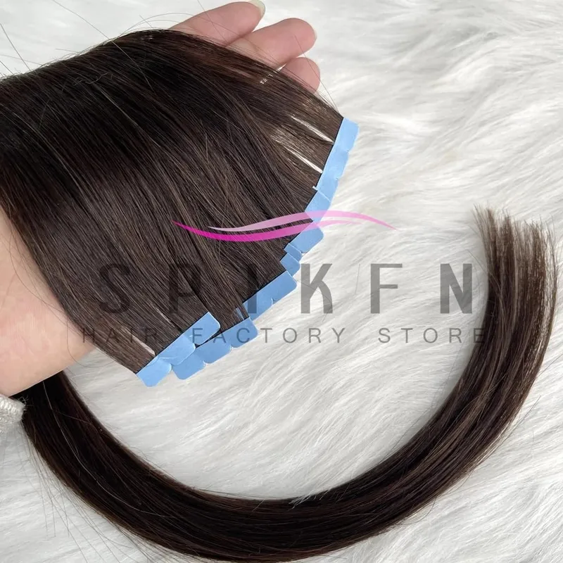Mini Tape In Human Hair Extensions 12"-20" Machine Remy Skin Weft Adhesive Tape Hair Natural Blonde Tape Ons 10pcs for Women
