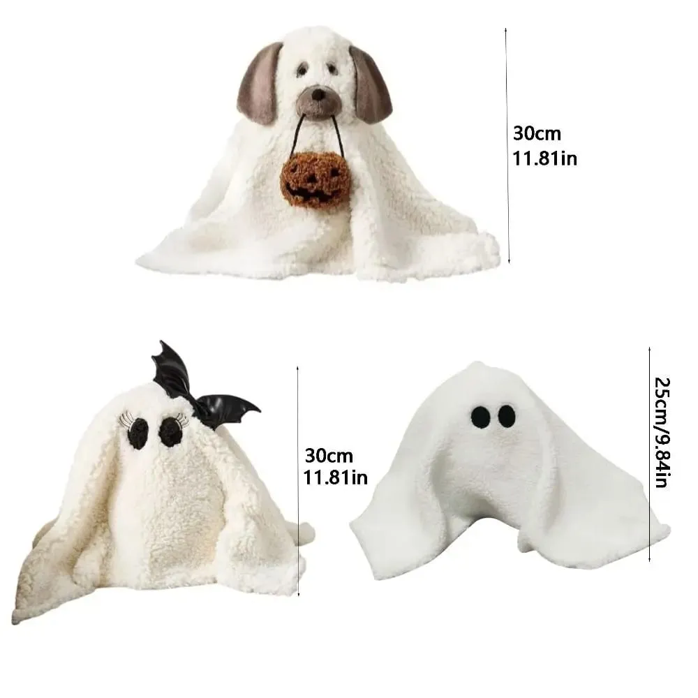 Fun Cute Ghost Dog Pillow White PP Cotton Halloween Gift Room Decoration Bat Throw Pillow Bedroom