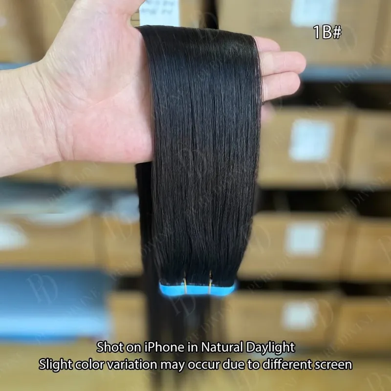 Invisible Tape In Hair Extensions Real Human Hair Seamless PU Skin Weft Human Hair Tape Ins 2.5g/pc 50g/set 22 24 Inches — image 11