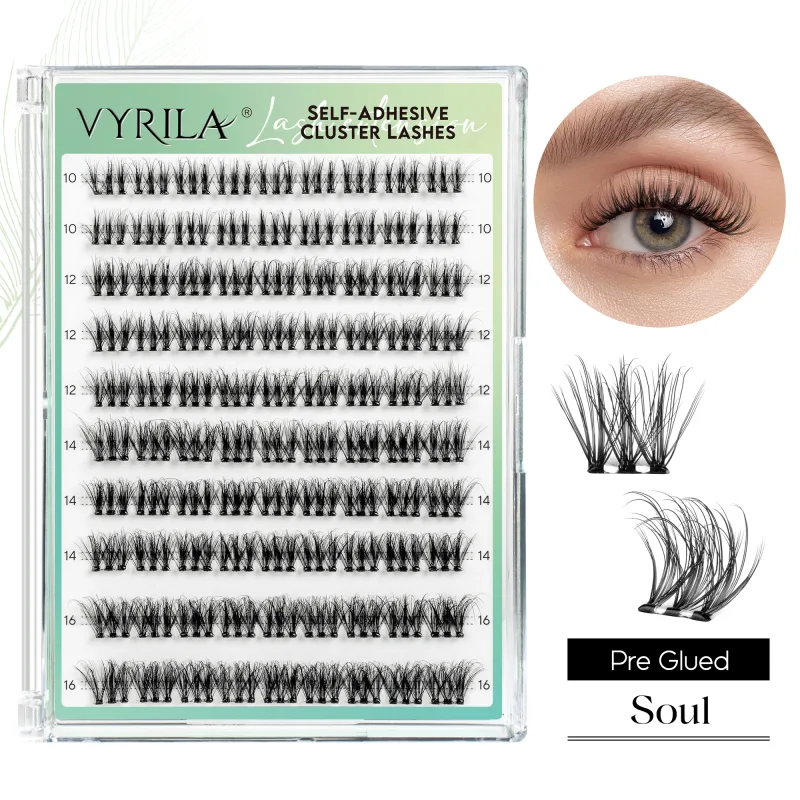 Self Adhesive Eyelashes No Glue Needed Lashes 10‑16mm Pre Glued Cluster Lashes D Curl Soft Natural Press on Lashes — image 13