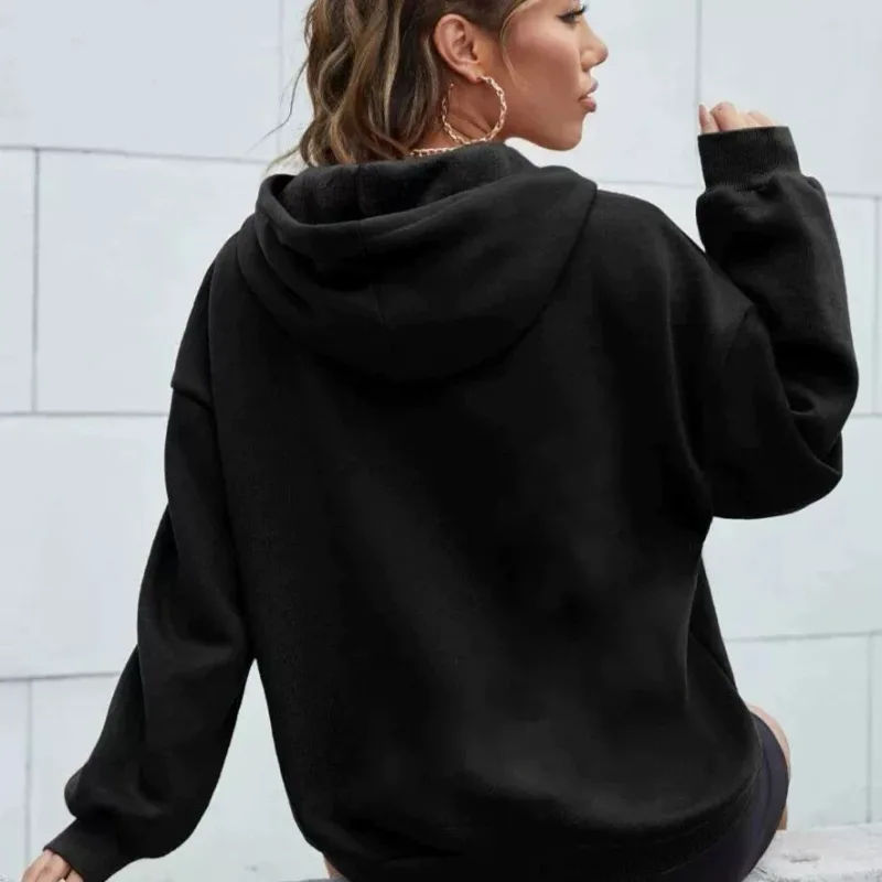 Women candy colored dopamine sweatshirt in spring and autumn colors, oversized shoulder long sleeved pullover hooded sweatshirt
