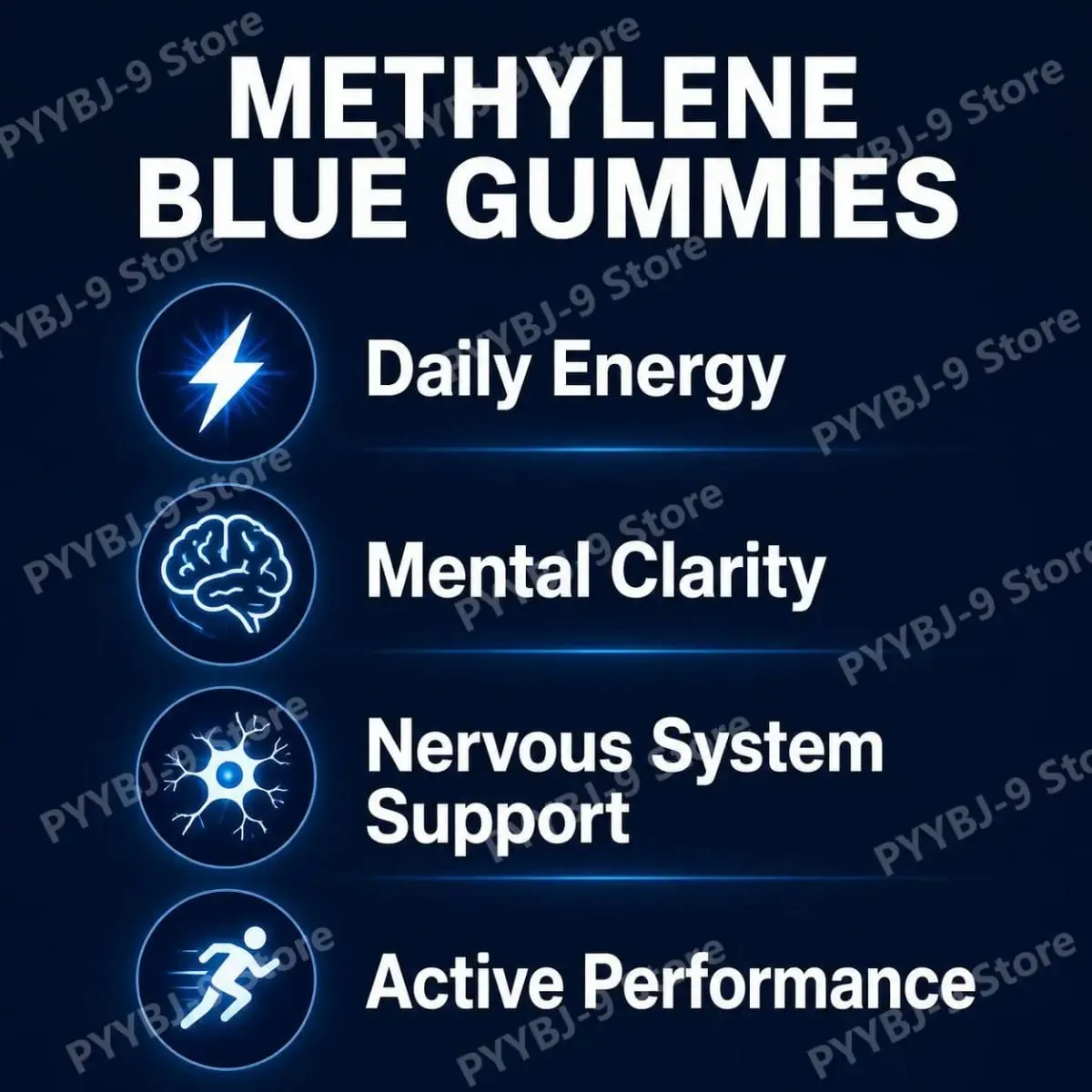 Methylene Blue Gummies with Benfotiamine Alpha Lipoic Acid Vitamin B6 & B12 for Mental Clarity and Nerve Health - 30 Gummies — image 3
