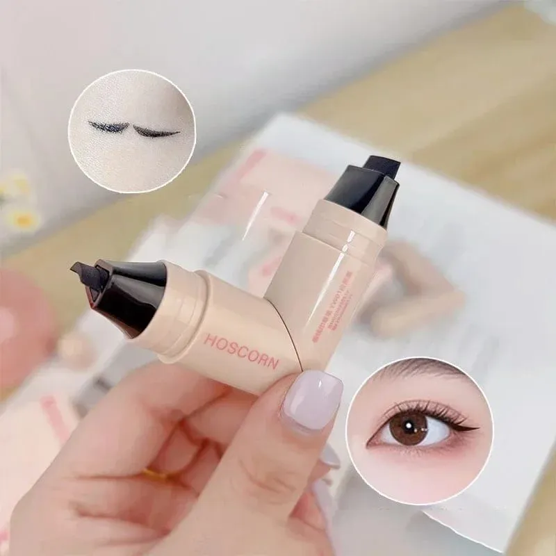 Waterproof Double-Wing Integrated Eyeliner Stamp - Sweat Proof & Long Lasting Easy to Use for Beginners Lazy Makeup Stencil