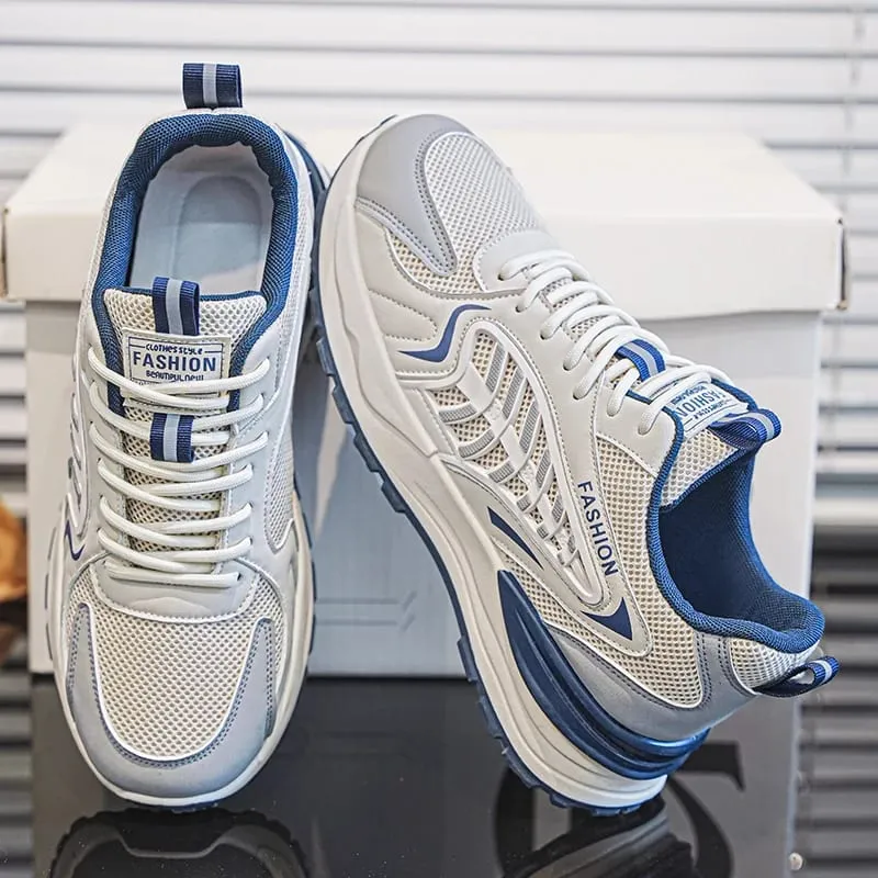 Men's Fall Shoes New Model Breathable Mesh Sports Sneakers Thick Bottom Casual Trendy Footwear