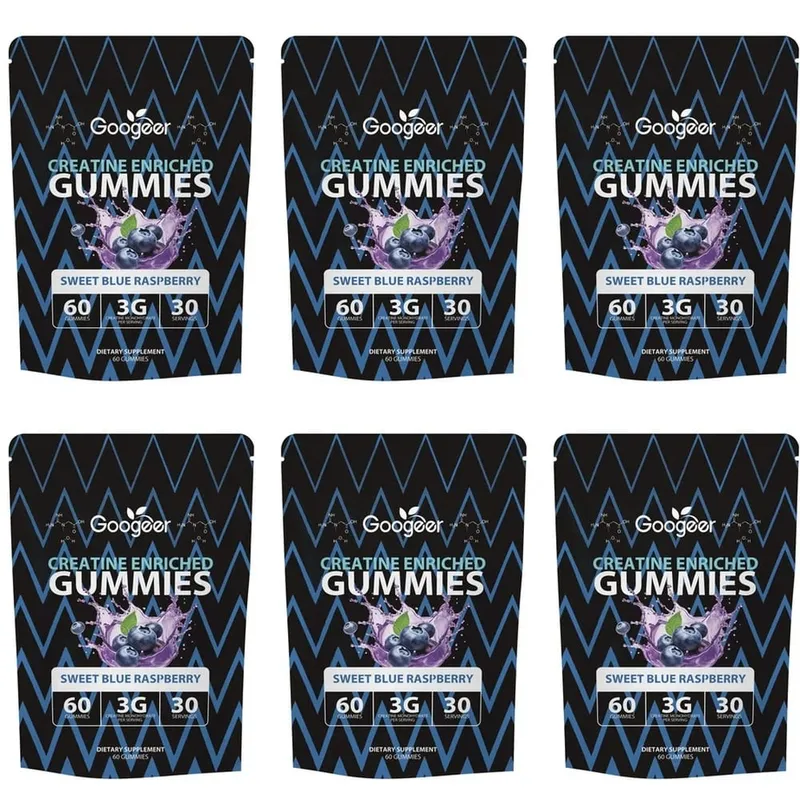Creatine Monohydrate Gummies for Strength Support During Training Post-Workout Recovery Support Blue Raspberry 60 Gummies