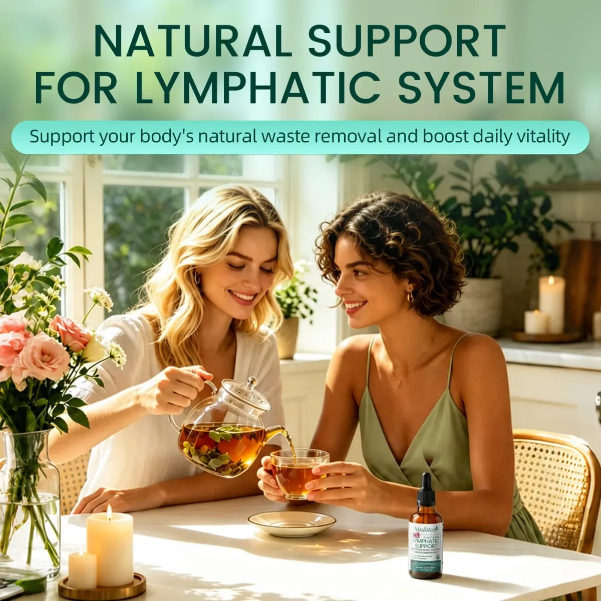 60ml Lymphatic Support Drops 11 in 1 Echinacea Extract Natural Herbs Supplement for Improves Fluid Circulation Enhances Immunity — image 3