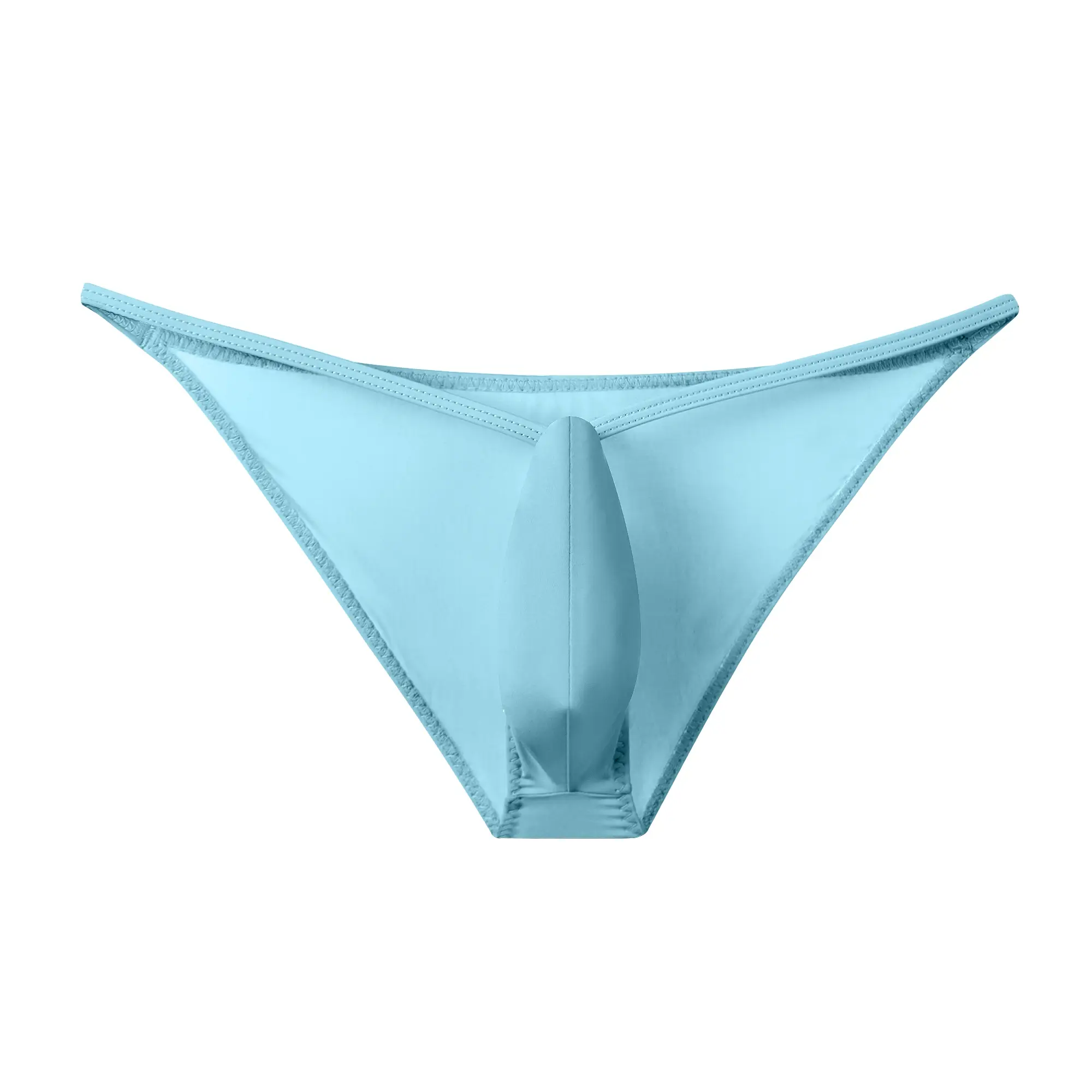New Novelty Sexy Upturned Men's Briefs Ice Silky Low Rise Thin Belt Underwear Male Stretch Panties Solid Tight Underpants — image 2