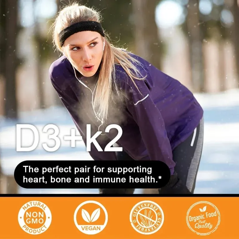 Vitamin-K2- und D3-Ergänzung Premium-Formel (30/60/120 Kapseln)