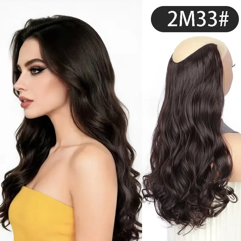 24Inch Synthetic Long V‑Shape Wavy Curly Hair Extensions Heat‑Resistant Fiber Soft Hairpiece for Women Daily Party Hairstyle — image 9