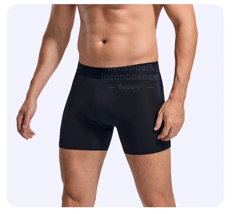 Men's Boxer Incontinence Anti-Leak Super Absorbent Reusable Washable Senior Leak Proof Underwear Control Stains and Odour