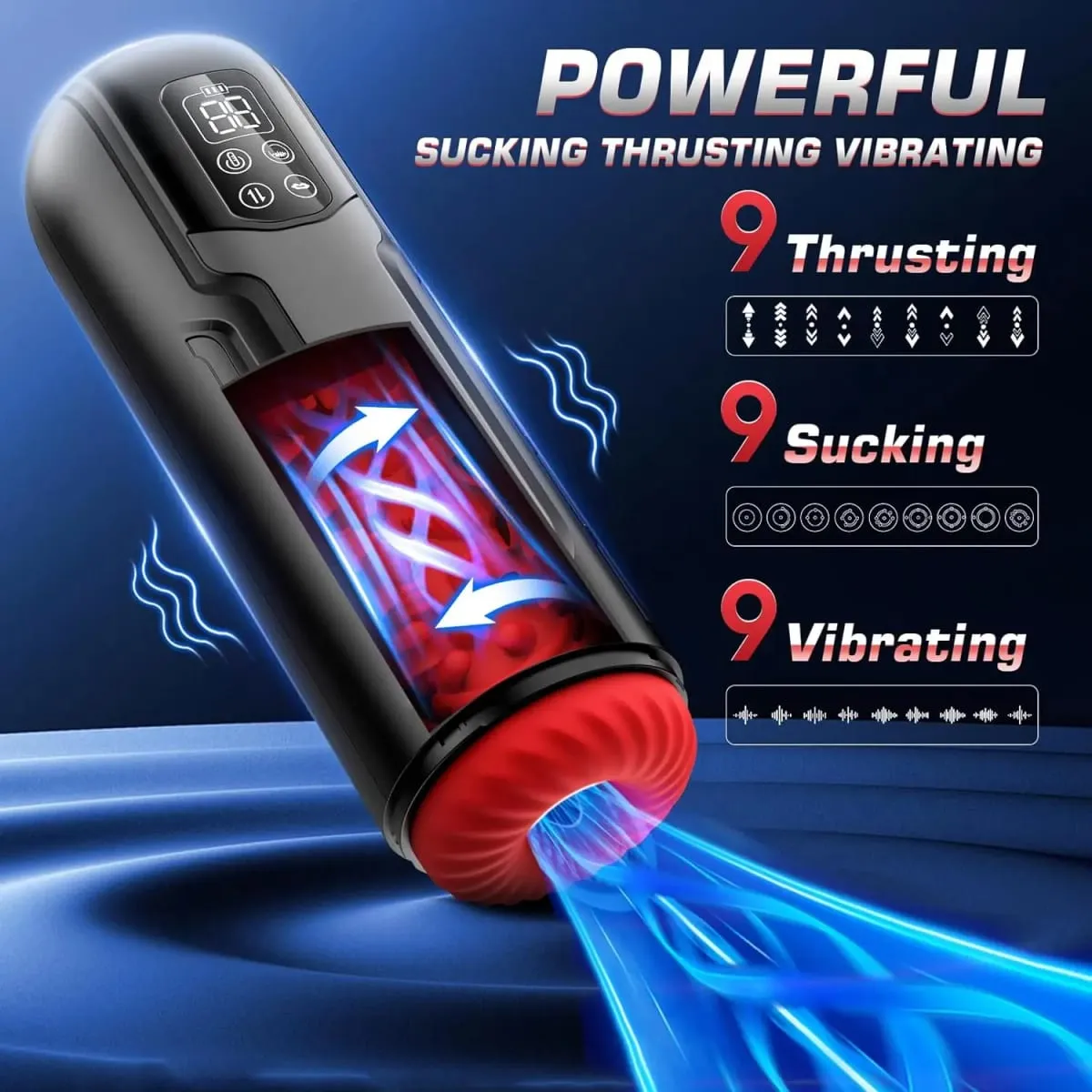 9Mode Sucking Thrusting Vibrator Male Masturbator Automatic Heating Sex Machine Pocket Pussy Dildo Adult Sex Toys for Men — image 2