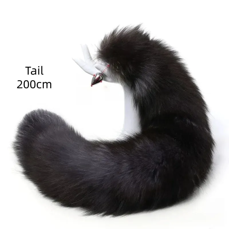 200cm Detachable Metal Butt Plug Fox Tail Cosplay Toys with Fetish Cosplay Fancy Dress Accessory for Couple BDSM Sex Flirt Prop — image 20