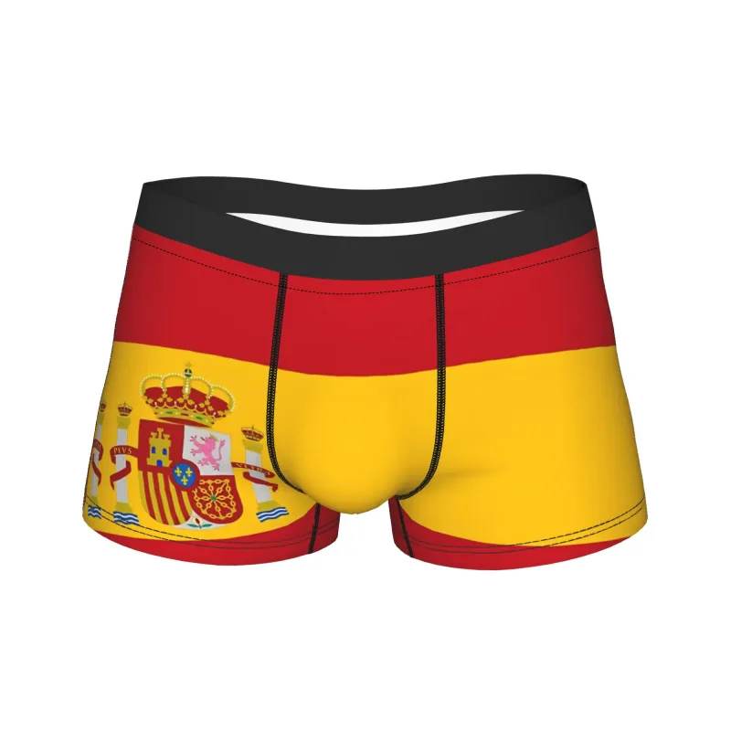 Spain Flag Boxer Brief Underwear Trenky Males Comfortable Boxershorts Design Oversize Underpants