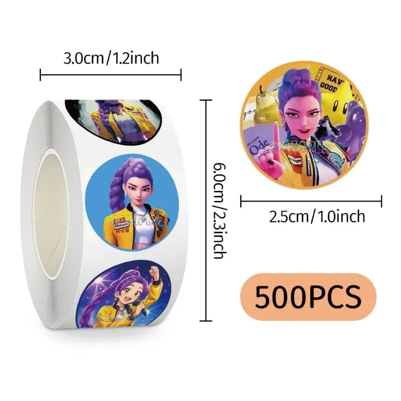 NEW 500pcsRoll Popular Anime KPop Stickers Tiger Theme DIY Waterproof Decals for Scrapbook Phone Luggage Skateboard Laptop Decor