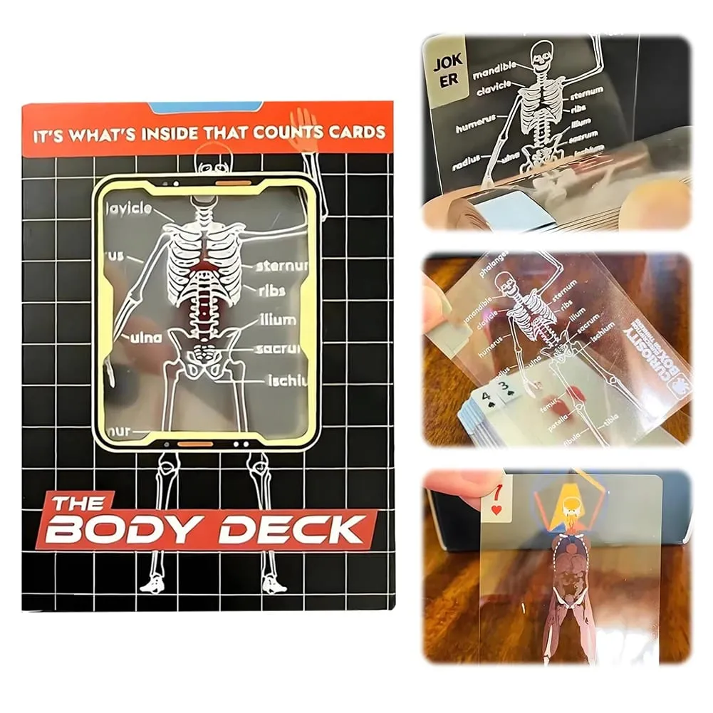 1-3PCS Human Anatomy Poker Cards The Body Deck Skeleton Playing Cards Waterproof Plastic Playing Cards Fun Halloween Board Game — image 4