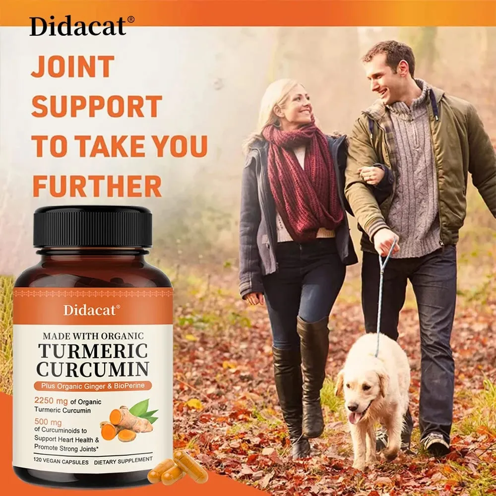 Kurkuma-Curcumin-Kapseln, 2250 mg, Kräuterextrakt, 95 % Curcuminoide mit schwarzem Pfeffer, kraftvolle Gelenkunterstützung — image 5