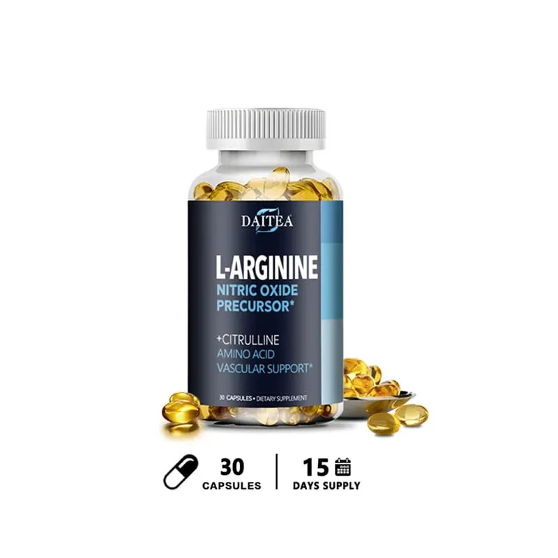 Daitea L-Arginine Supplement - For energy strength and endurance support during exercise | Muscle Mass Non-GMO