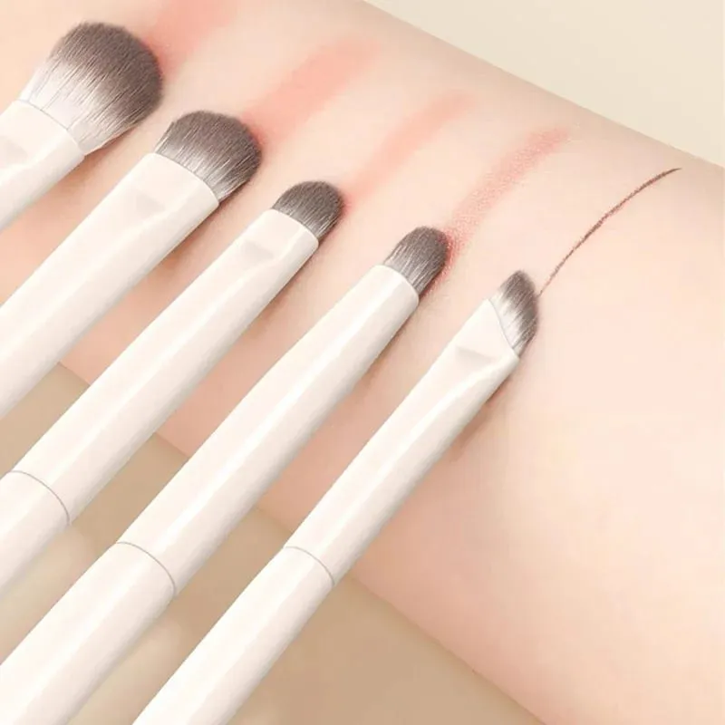 5/6/8/10 pçs pincéis de maquiagem de olho natural conjunto detalhe sombra escova pincel de maquiagem branco ultra macio sombra delineador ferramenta de maquiagem — image 3