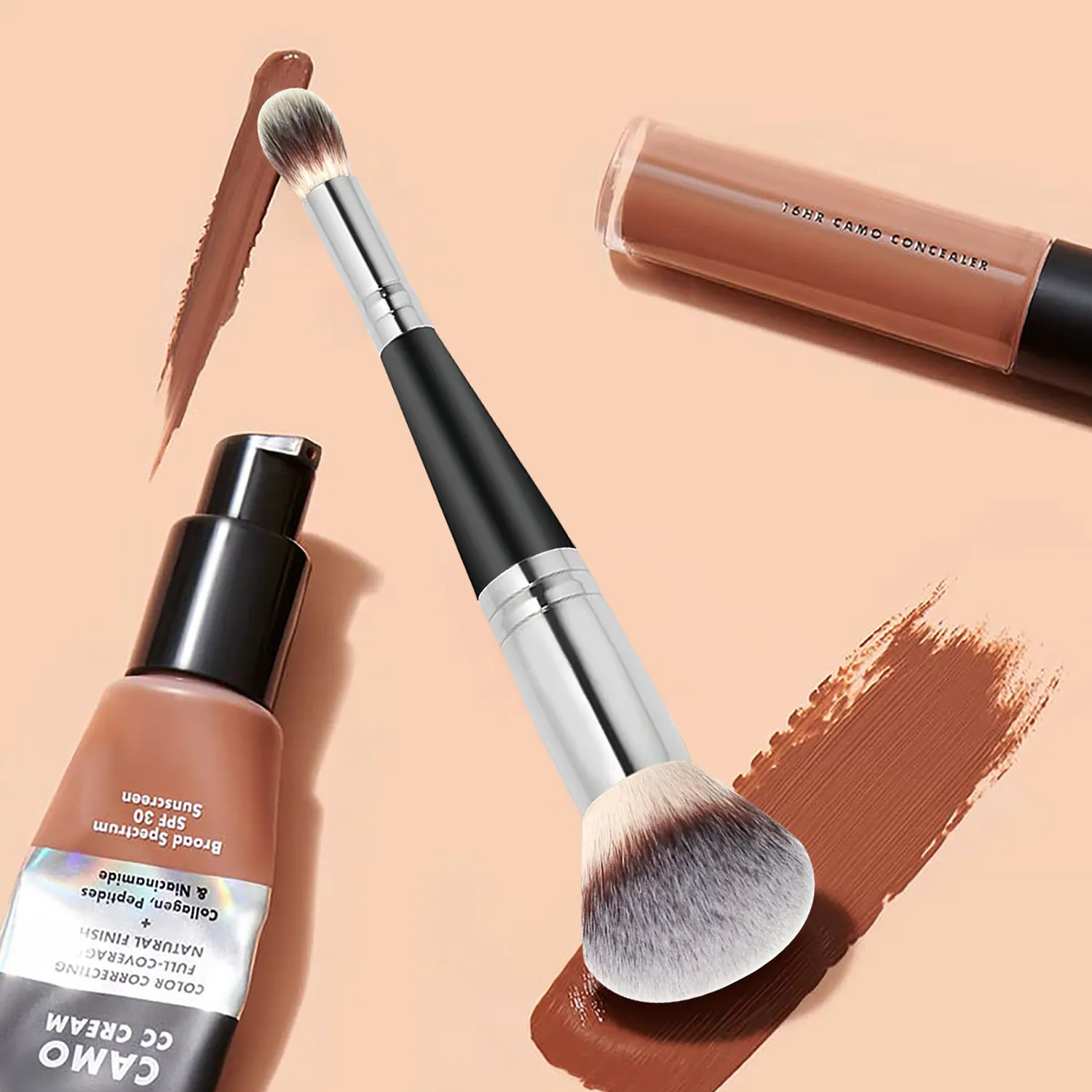 Brugerdefineret logo makeup børster Large Powder Foundation Makeup børster Cruelty Free Concealer Makeup Brush Engros Bulk 20 stk./parti
