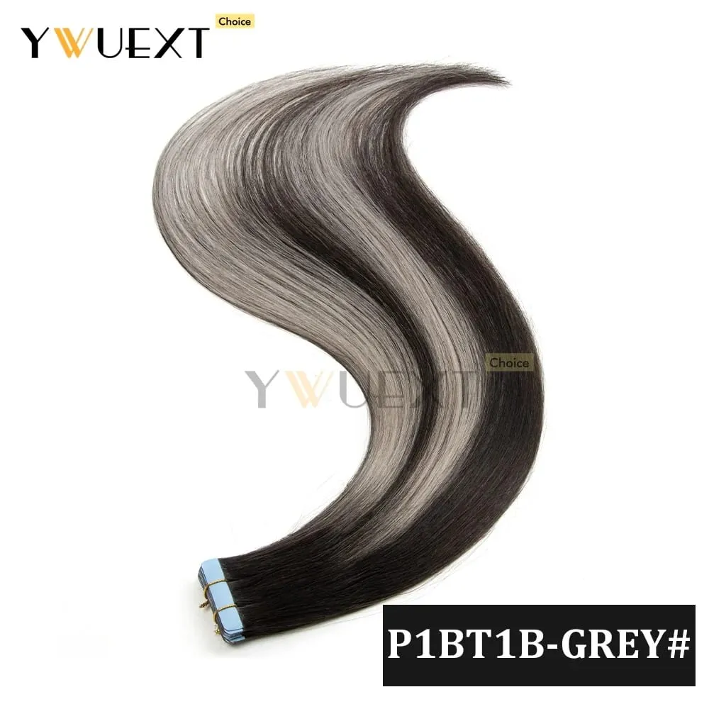 20pcs/Pack Gradient Colors Tape in Human Hair Extensions Add Volume And Length for Women 30g 16-20 inches Salon Quality YWUEXT