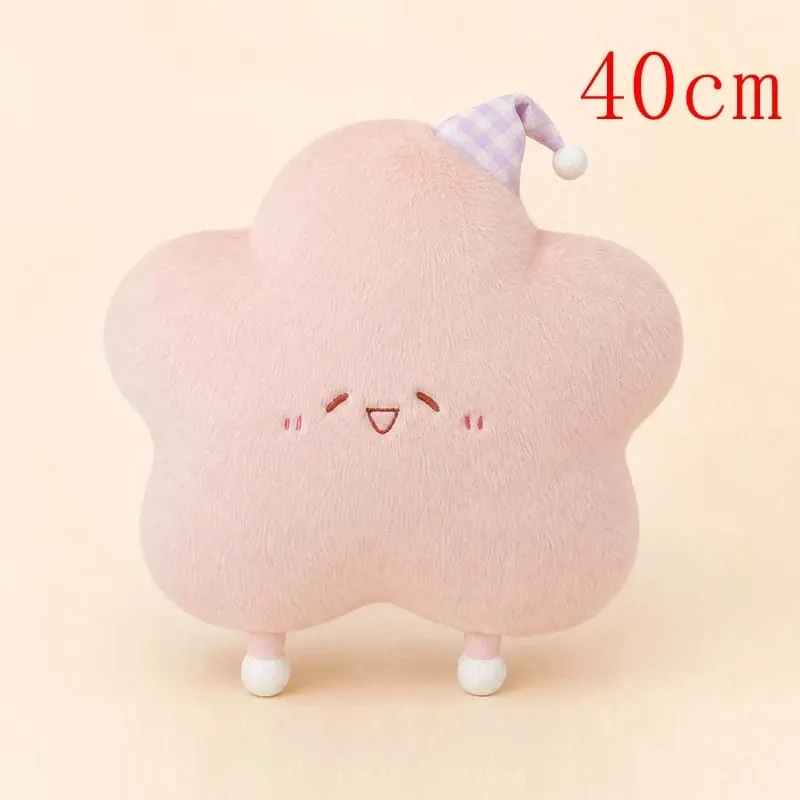 40–60 cm süßes Stern-Plüschkissen mit Schlafmütze, Kawaii-Stern-gefülltes Kissen, weiches, flauschiges Sofa-Wurfkissen, Mädchen-Schlafzimmer-Heimdekoration — image 11