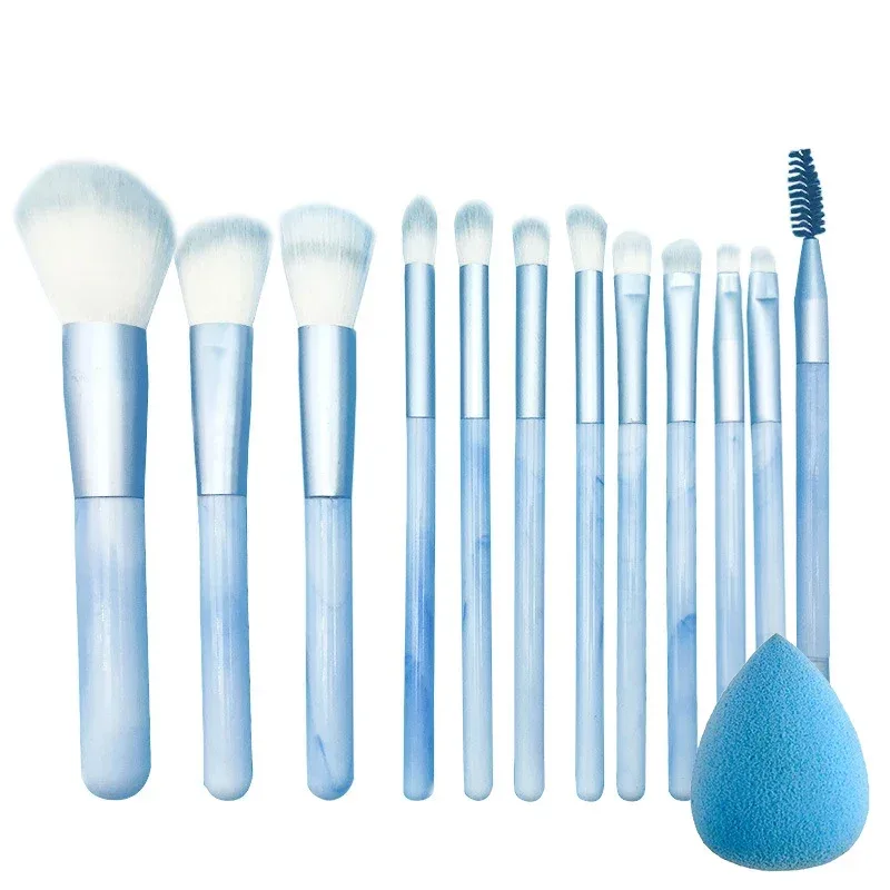12ks profesionální sada štětců na make-up Prémiové syntetické podkladové korektorové pudrové štětce na tvářenku na oční stíny Hygienické kosmetické nástroje