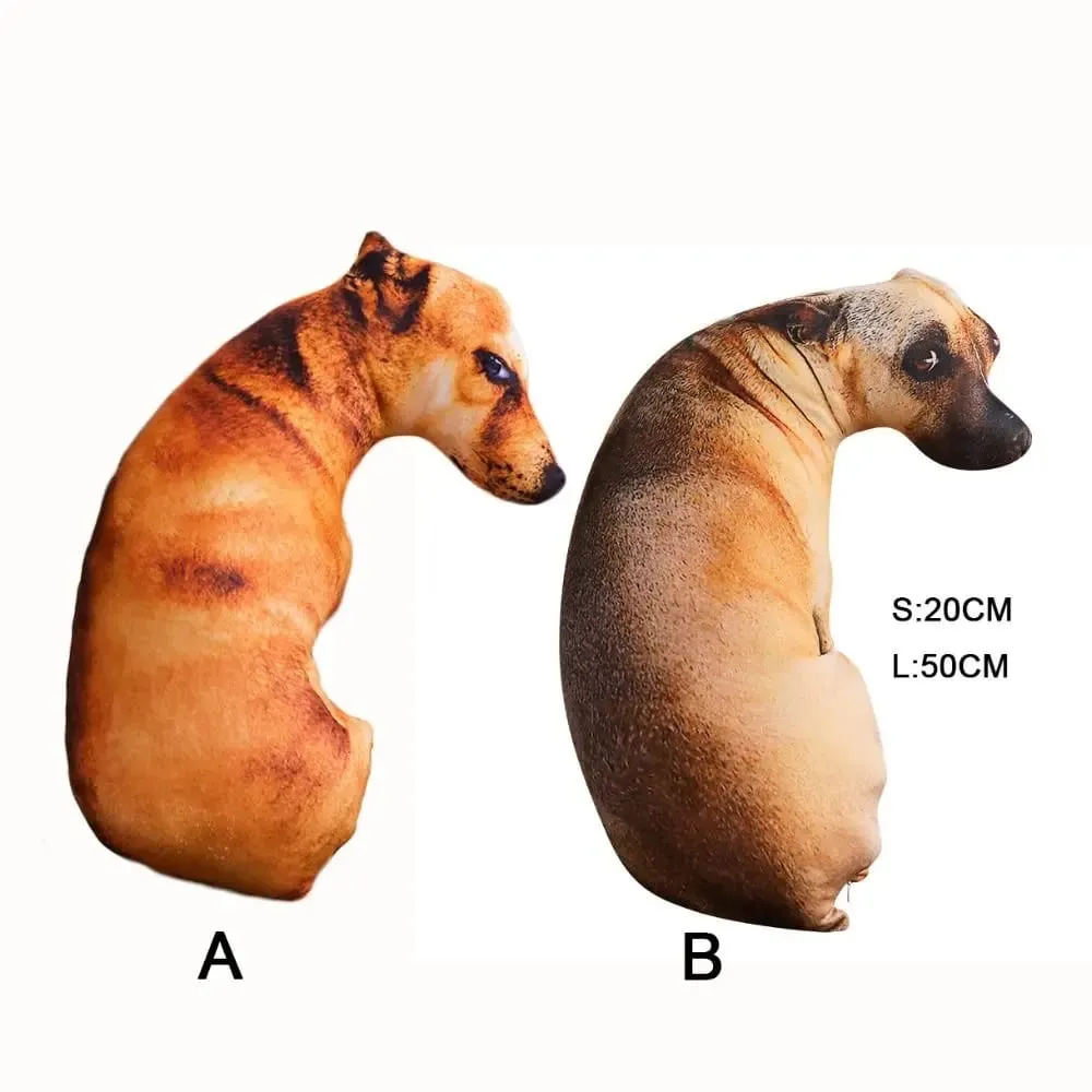 Cute 3D Lifelike Animal Throw Pillow Soft Creative Dog Pillow Cushion Home