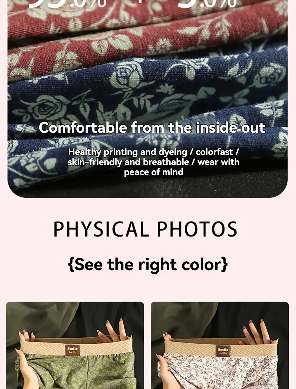 3PCS/Pack Romantic Rose Print Men's Panties Cotton Soft Comfortable Breathable Boxer Homme 3D Large Space Pouch Men Underwear — image 4