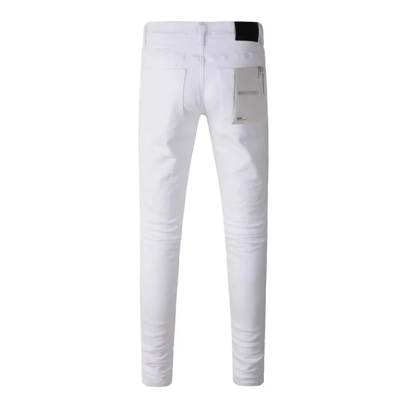 Spring New Men's White Skinny Jeans High Quality Slim Fit Trousers Streetwear Hip Hop Style Casual Fashion Stretch Denim Pants — image 6