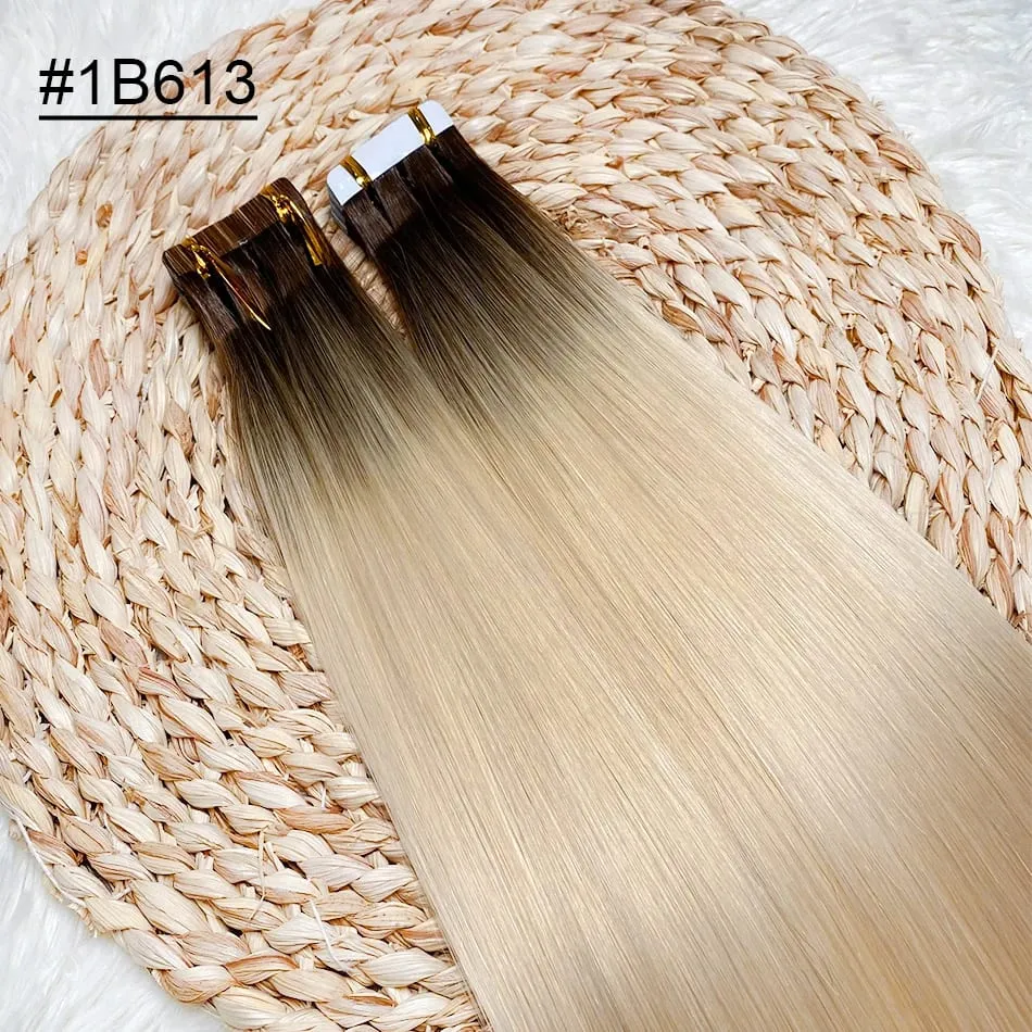 High Quality Tape Hair Extensions Full Ends Straight Hair 18-30 Inch Double Sided Adhesive Tape in Different Colors