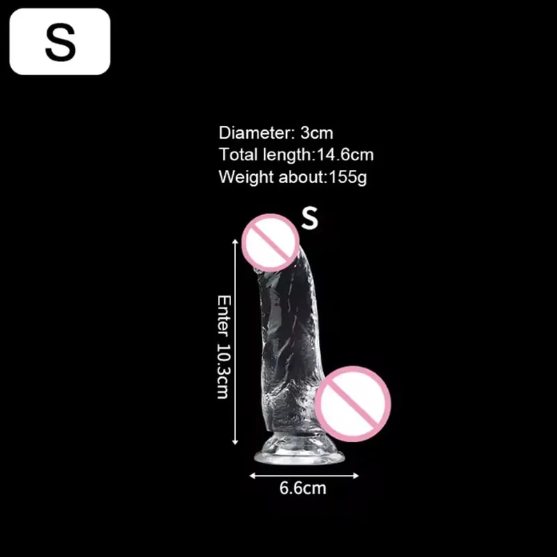 3 Sizes Realistic Jelly Dildo with Suction Cup Big Dick Female Masturbator Clitoral Stimulator Lesbian Sex Toys for Women