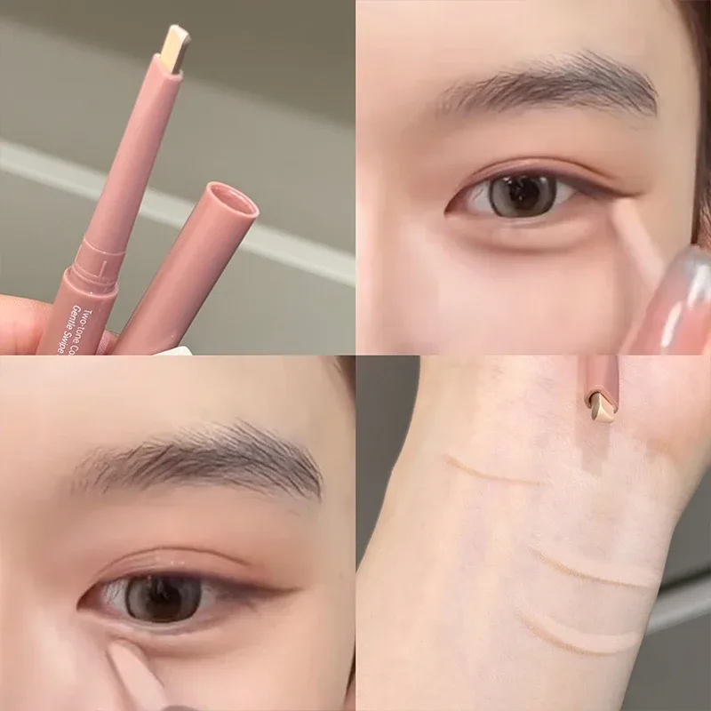 ART VALUE Two-tone Paste Lying Silkworm Pen Under Eye Liner Brighten Shadow Pencil Makeup Nude Pink Beige Eyeliner Contouring