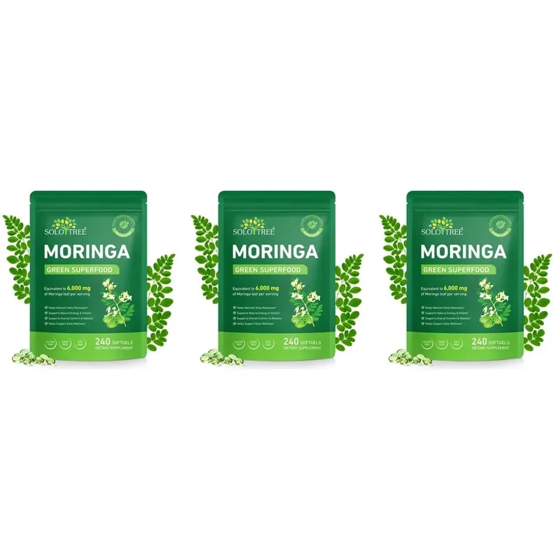 Moringa Leaf Softgels 6000 Mg Equivalent Per Serving for Daily Relaxation Natural Energy Vitality & Comfort Support 240 Softgels