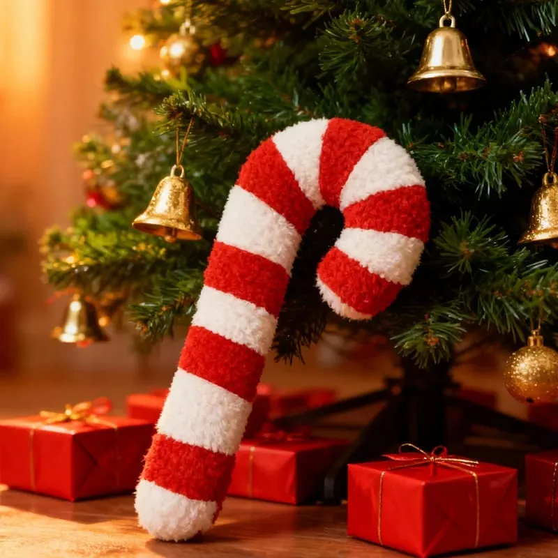 Exquisite Christmas Crutch Plush Toys Christmas Festive Atmosphere Soft Decoration Decorative Ornaments Festival Gift For Friend — image 3
