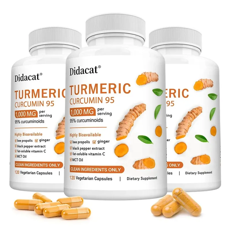 Turmeric Curcumin Supplement 1 000mg – 95% Curcuminoids with Black Pepper & Ginger Supports Joint & Antioxidant Health