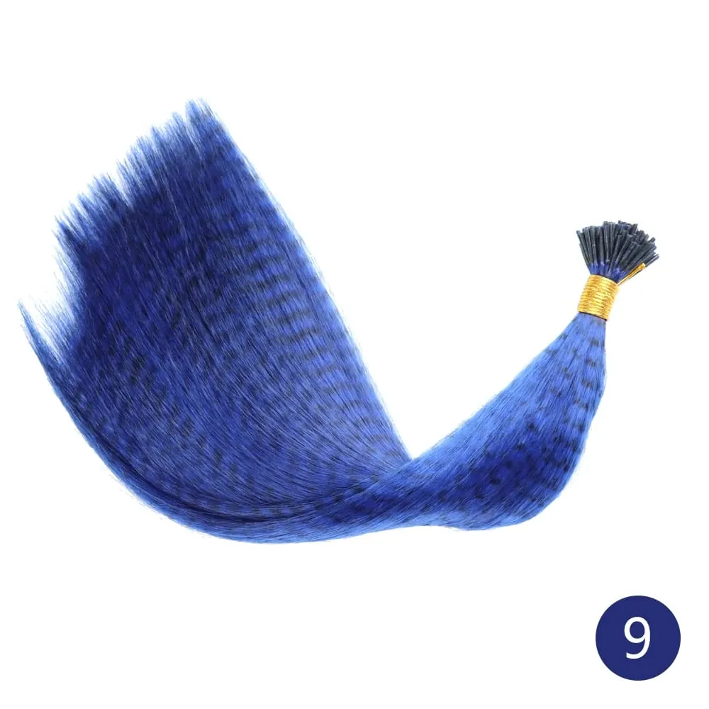 Lansa Feather Hair Extension 10Pieces Fake Hair I Tip Rainbow Synthetic Hair 16inch Hairpiece Feather for Hair Extension — image 15