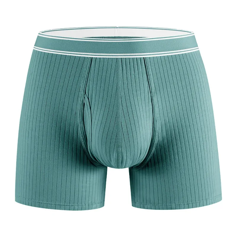 3PCS/Pack 100% Cotton Solid Striped Man Undrewear Lengthen Breathable Fitness Boxers Hombre Crotch Side Opening Men's Underpants