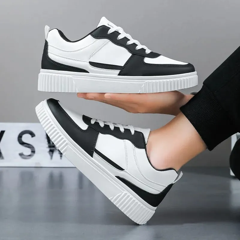 White Men's Casual Skateboard Sneakers Fashionable Outdoor Walking Tennis Shoes for Men And Women Sports Running Footwear