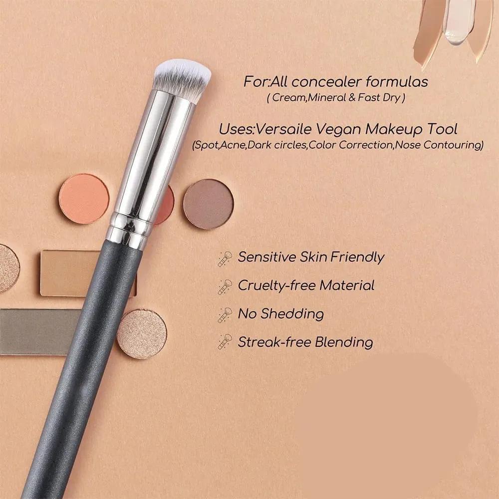 2 PCS Makeup Brushes Rectangular Foundation Brush & Concealer Brush for Contouring Blending Powder/ Foundation Application