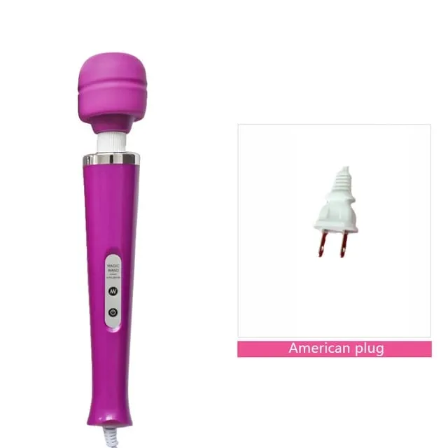 成人性玩具 AV 振動器強力魔棒 G 點刺激按摩器陰蒂振動器性玩具女性自慰黑狼新款 10 速魔棒按摩器大魔棒按摩棒 AV 振動器性感陰蒂女性性玩具歐元