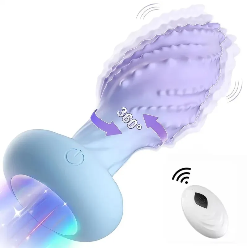 Anal Plug Sex Toys 360° Rotation Butt Plug Vibrator With LED Light UP Remote Control Men Prostate Massager for Women Masturbator — image 5
