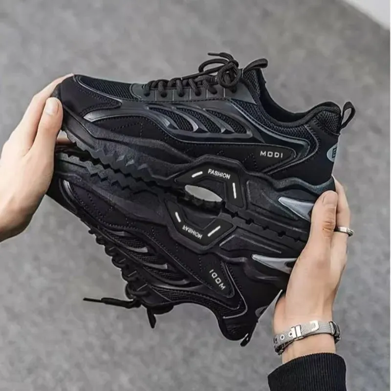 Men Sneakers Spring Summer Breathable Mesh Casual Shoes Platform Chunky Dad Footwear Lace Up Walking Running Shoes — image 2