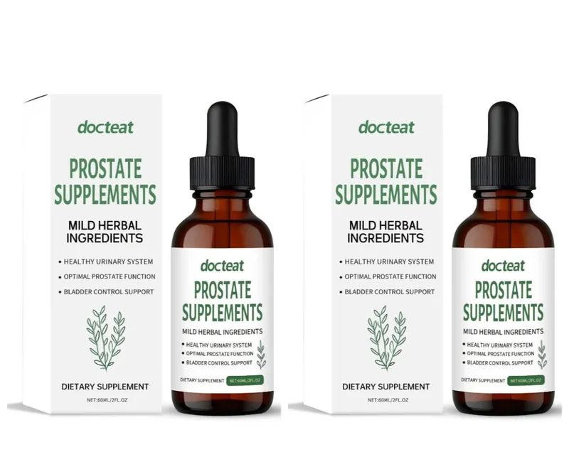 Docteat Prostate Support Liquid Drops Saw Palmetto Nettle Root Pumpkin Seed Extract Men's Daily Wellness 60ml 2 fl oz 30 Days